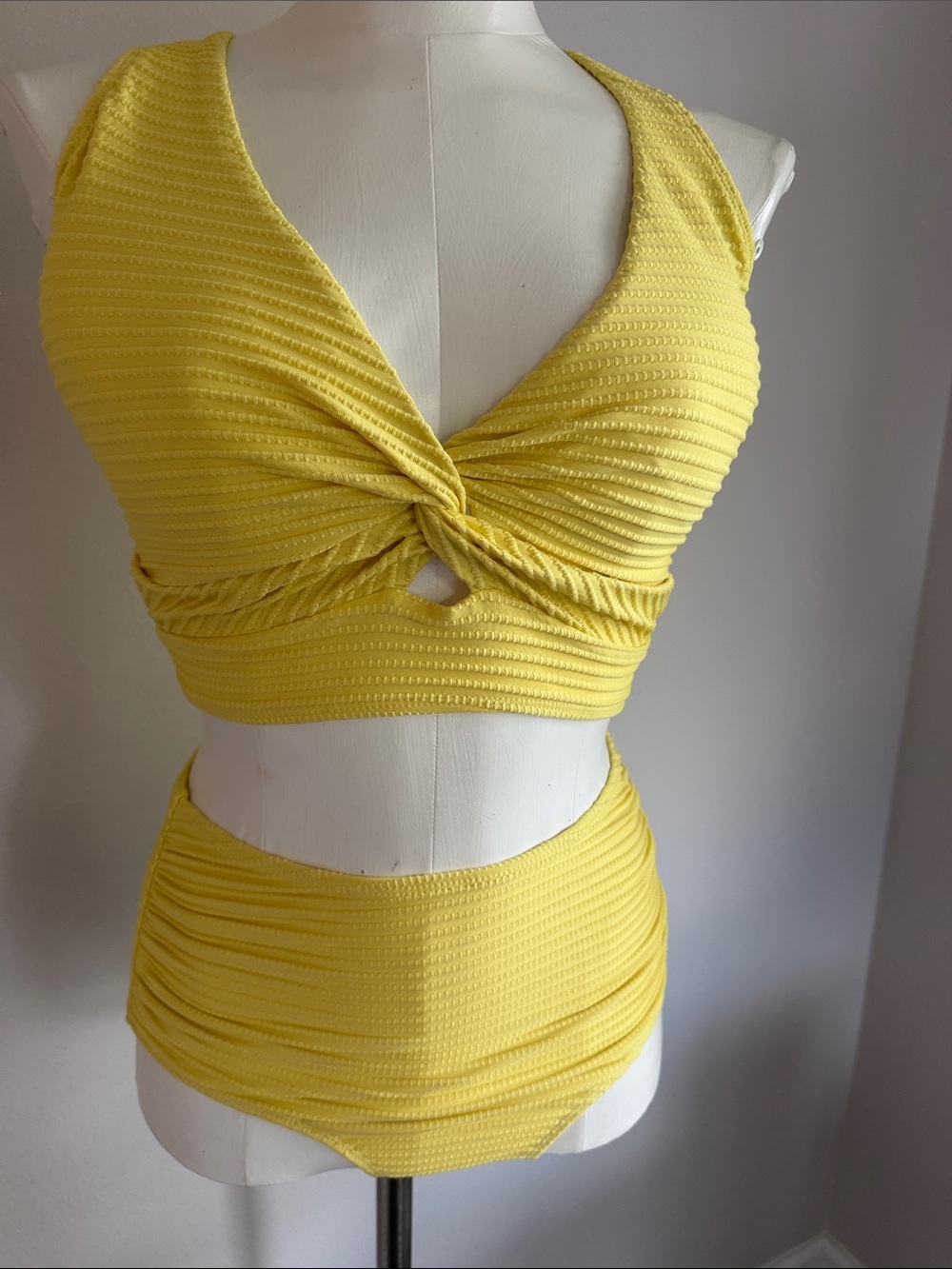 Yellow Twist-Front Swim Suit  - Women's Sz M Brand new